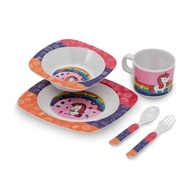 Kit Alimentação Unicórnio Yangzi - 5 Peças em Melamina com Estampa Divertida - imagem 2