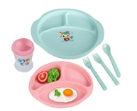 Kit Introdução Alimentar Bebê Premium Rosa - Garfo, Colher, Prato e Copo Seguros e Livres de BPA - imagem 2