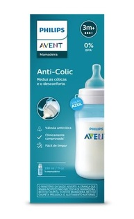 Mamadeira Anti-Cólica 3m+ Philips Avent SCY121/12 Azul 330ml - Alívio Confiável para Cólicas - imagem 4