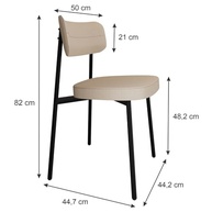 Cadeira Fixa Alloa 50x44,7x83,8 cm - Design Contemporâneo com Toques Retrô em Bege - imagem 4