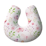 Almofada de Amamentação Ergonômica Borboleta Aquarela Flores - Conforto e Apoio Antialérgico para Mamãe e Bebê - imagem 2
