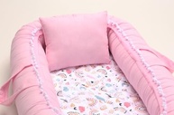 Kit Ninho Redutor de Berço com Almofada de Amamentação Rosa - Segurança e Conforto para Bebês - imagem 4