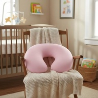 Almofada de Amamentação Ergonômica Rosa Bebê - Capa Lavável e Suporte Confortável - imagem 2