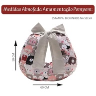 Almofada de Amamentação Confortável com Estampa Bichinho na Selva - Enchimento Removível e Ajuste Ergonômico - imagem 3