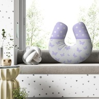 Almofada de Amamentação Estampada Borboleta Lilás Aquarela em Malha Premium - imagem 5