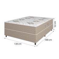 Cama Box Casal Conjugada Ortopédica Alpha Espuma 138x188x52cm Bege/Branco Hellen - Conforto e Durabilidade - imagem 4