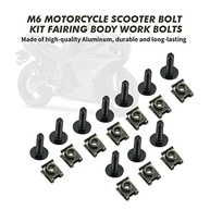 Kit 10 Parafusos M6 com Clipes Universais Alpha Rider para Motos e Scooters (Preto) - imagem 4
