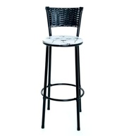 BANQUETA ALTA ENCAPADA BRANCO FLORIDO - Estilo e Conforto para Cozinha, Bar e Área Gourmet - imagem 3