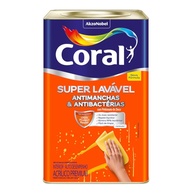 Coral Super Lavável Antimanchas Eggshell Branco 18L - Alta Durabilidade e Proteção Antibacteriana - imagem 3