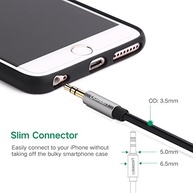 Cabo Auxiliar Ugreen 3.5mm Slim: Som Estéreo de Alta Qualidade para iPhone, iPad e Smartphones - imagem 5