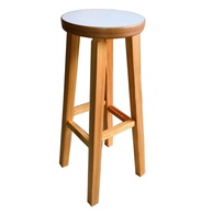 Banqueta Alta Hardman 69cm com Encosto Redondo em MDF Natural – Estilo e Conforto para sua Casa - imagem 1