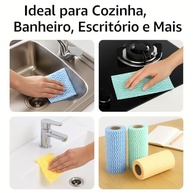 Kit 3 Rolos Pano Multiuso Descartável - 23 Unidades por Rolo | Alta Absorção e Limpeza Sem Resíduos - imagem 5