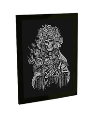 Quadro Decorativo A4 Santa Muerte Dia dos Mortos - Arte Exclusiva em Alta Definição - imagem 2