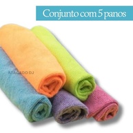 Conjunto de Panos de Microfibra Multiuso 5 Peças - Alta Absorção e Versatilidade para Limpeza - imagem 4