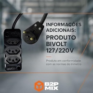 Extensão Elétrica Industrial 25m Cabo PP 2x2.5mm com Tomada Tripla - Alta Resistência - imagem 3