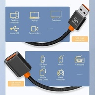 Cabo Extensor USB 3.0: 1m/1.5m - 6A e Alta Velocidade - imagem 3