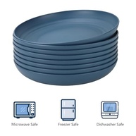 Conjunto de 8 Pratos de Palha de Trigo Homeinly 9" Azul - Alternativa Ecológica e Segura ao Plástico - imagem 5