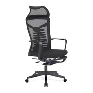 Cadeira de Escritório Ergonômica com Encosto Alto em Tela e Apoio para Braços Ajustável - Design Moderno Preto - imagem 2
