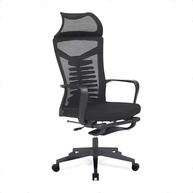 Cadeira de Escritório Ergonômica com Encosto Alto em Tela e Apoio para Braços Ajustável - Design Moderno Preto - imagem 1
