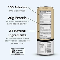 Slate Leite - Café Gelado Com Alto Teor De Proteína Latte Creme Doce 175 Mg Cafeína, Energia Sem Lactose 20 G Proteína, 1 Açúcar, 100 Calorias, Carboidratos Líquidos, Adição Açúcar 11 Fl Oz, 24 Lata - imagem 2