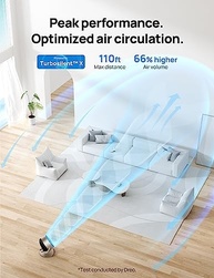 Dreo Ventoinhas inteligentes silenciosas de 40.6 cm de altura 25dB para quarto, ventilador DC com controle remoto, ventilador oscilante omnidirecional de 120° + 120°, 6 modos, 9 velocidades - imagem 4