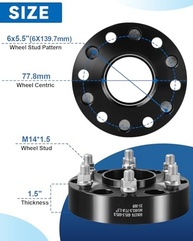 Espaçadores de Roda Hubcentric 1.5" 6x5.5 para Ram 1500 (2019-2024) - Alumínio Forjado T6 - imagem 3