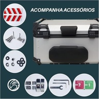Bau de Moto 60L Universal em Alumínio Anti-Roubo - Segurança e Estilo (Prata) - imagem 5