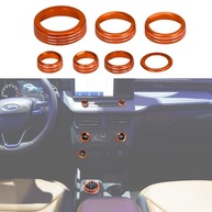 Kit 7 Capas Botão Farol Alumínio Laranja - Ford Maverick 2022-2024 - imagem 3