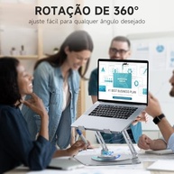 Suporte para Notebook Alumínio Ajustável 360º com Rotação Completa e Design Ergonômico para Tela até 17" - imagem 5