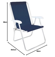 Cadeira Alta Conforto Sannet Mor em Alumínio Azul Marinho – Encosto Largo e Resistente até 120kg - imagem 4
