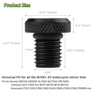 Kit 3 Plugues de Espelho M10x1.25 Universal para Motos - Alumínio Premium - imagem 5