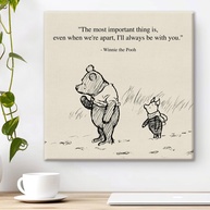 Arte de Parede Ursinho Pooh Retrô - Quadro Decorativo com Citação I'll Always Be with You - 20x20 cm - imagem 1