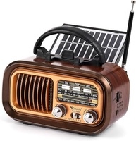 Rádio Retrô Portátil Bluetooth Solar FM AM SW - Estilo Vintage com USB/TF - imagem 2