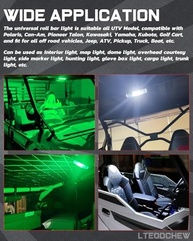 Luz de Cúpula LED UTV Universal LTEODCHEW - Iluminação Potente Branco/Verde para Polaris, Can-Am e Mais! - imagem 5