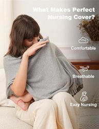 ChouChouter Capa de Amamentação Respirável para Itens Essenciais de Amamentação, Capa de Amamentação de Privacidade para Mulheres, Multiuso Como Capa de Carrinho de Bebê, Cachecol, Capa de Bombeamento - imagem 3