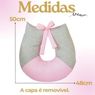 Almofada de Amamentação Ergonômica Clean Rosa - Capa Lavável e Suporte Confortável - imagem 3