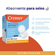 Absorventes para Seios Cremer 30 Unidades – Proteção Seca e Conforto na Amamentação - imagem 2