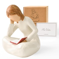 Estátua de Leitora Pensadora em Resina - Presente Ideal para Amantes de Livros, Bibliotecários e Professores - imagem 1