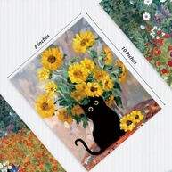 3 Peças de Arte de Parede em Tela Floral de Gato - Decoração Estética para Amantes da Natureza - imagem 4