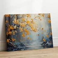 Quadro Decorativo Arte Folhas Amarela 90x60 - Tecido Premium para Quarto e Sala - imagem 4