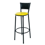 Banqueta Alta Encapada Amarela - Ideal para Cozinha, Bar e Área Gourmet - imagem 2