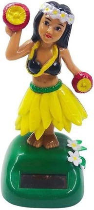 Figura Hula Solar Amarela: Decoração Divertida para Carro e Casa | Boneca Havaiana Balançando - imagem 1