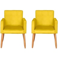 Kit 2 Poltronas Amarelas Decorativas | Conforto e Estilo para Sala, Escritório e Recepção - imagem 2