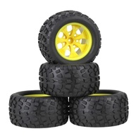 Pneus de Borracha 125mm para Monster Truck 94108/94188 - Kit com 4 Unidades Amarelas - imagem 1