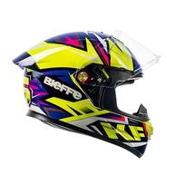 Capacete Bieffe B-12 KF Amarelo Limão/Roxo 62: Segurança e Estilo com Duas Viseiras - imagem 4