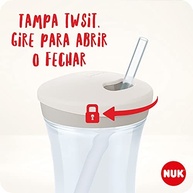 NUK Copo Action Evolution com Canudo 230 ml - Amarelo | Ideal para Bebês e Crianças - imagem 3