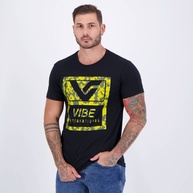 Camiseta Vibe: Estilo Casual em Preto e Amarelo - imagem 2