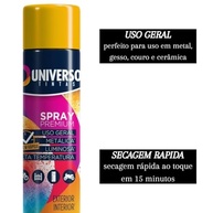 Tinta Spray 400ml Amarelo Uso Geral em Aço Ferro Couro Gesso Cerâmica | Universo | Kit 04 un - imagem 4