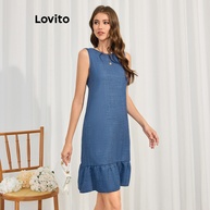 Vestido Elegante Lovito: Babados e Amarração - imagem 2