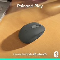 Mouse sem fio Logitech M196 com Conexão Bluetooth, Design Ambidestro Compacto, Rastreamento Preciso, Compatível com PC e Mac, Windows e macOS - Grafite - imagem 2